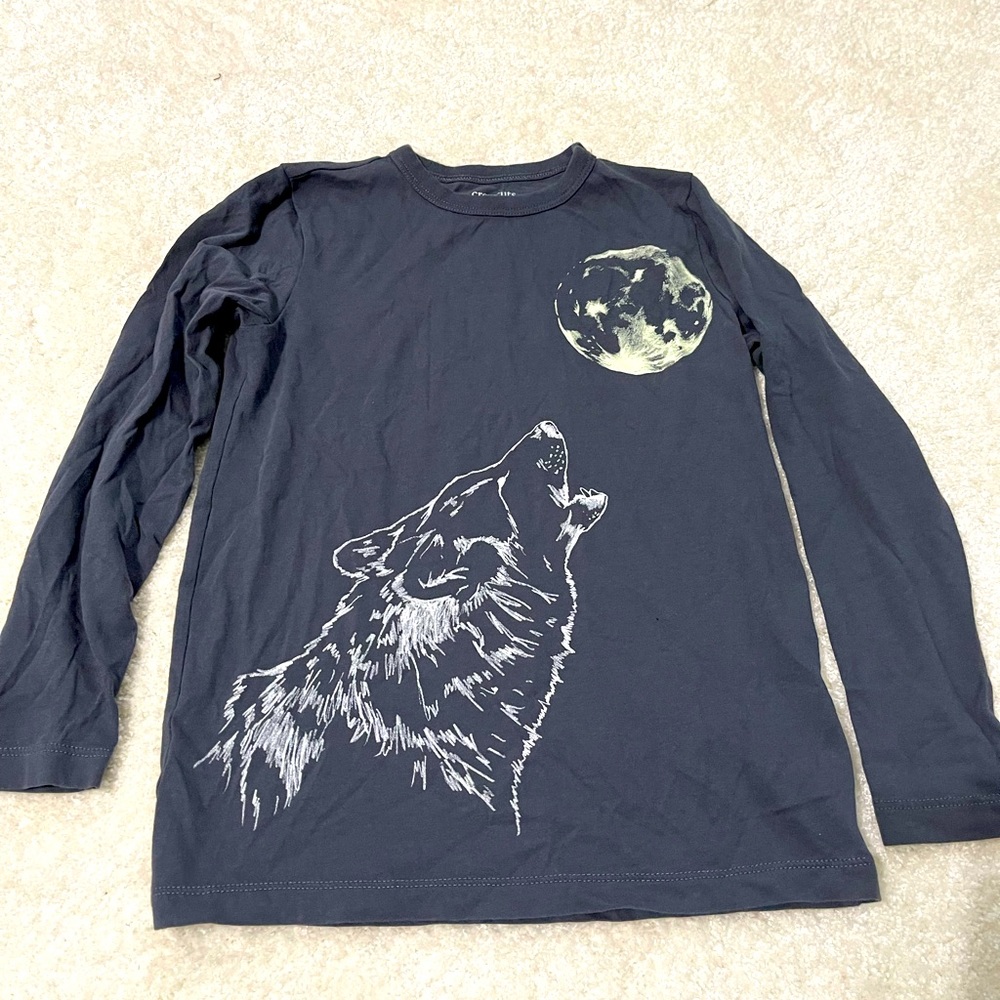 Crewcuts (sz S 6/7) Glow in the Dark long sleeve tshirt w/wolf and moon